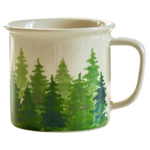 肆月本来不该有咖啡杯手绘插画森林马克杯拿铁杯牛奶杯高颜值陶瓷