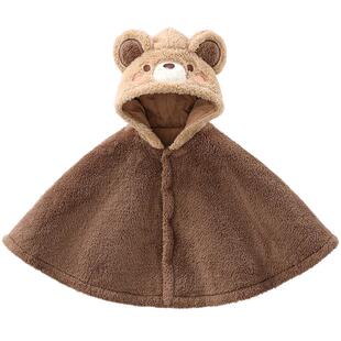 贝肽斯婴儿披风斗篷冬季外出防风宝宝保暖披肩加厚儿童外套挡风