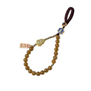 大善堂天然糖玉手机链生肖串珠马年挂件手腕绳高级钥匙扣指环挂绳