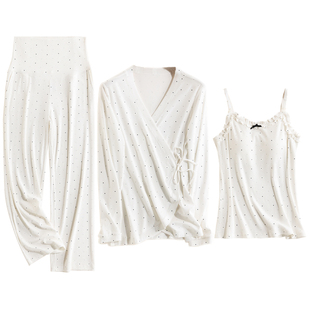 月子服春夏款带胸垫孕妇睡衣产妇哺乳睡衣睡裤孕期母婴家居服套装