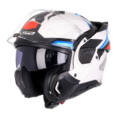 LS2后空翻头盔揭面盔摩托车双镜片防雾鲨鱼机车全盔摩旅冬季FF910