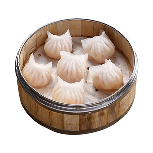 加藤利水晶虾饺港式茶楼早茶广东点心小吃大只虾饺皇鲜虾饺子蒸饺