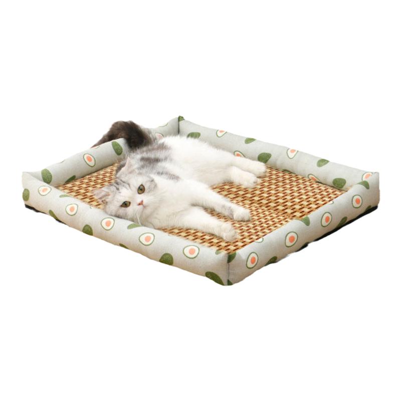 宠物夏季凉垫小猫窝藤编凉席小狗垫子泰迪凉席窝狗窝猫窝降温床垫