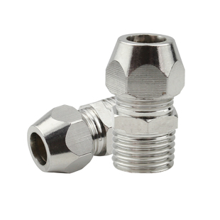 终端卡套接头铜管接头PC8mm-02/6-01/10-03/12-04分油管螺纹直通