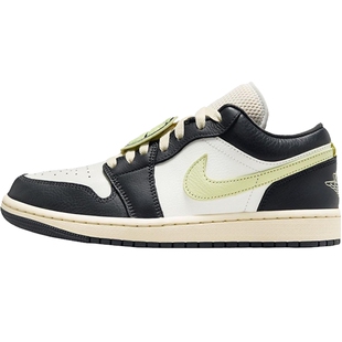 NIKE耐克女子AIR JORDAN 1低帮柠檬黄配色复古运动鞋HQ3009-003