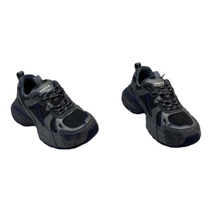 欧洲站女鞋2025冬季新款欧货网面系带绒里松糕底时尚运动休闲鞋女