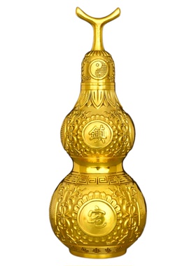 黄铜葫芦摆件开盖空心八卦镇宅