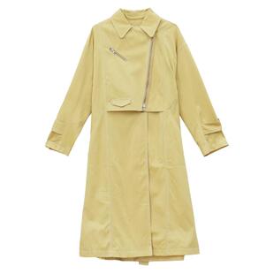 it'real瑞尔秋季新款复古显瘦宽松落肩长袖假两件风衣外套女