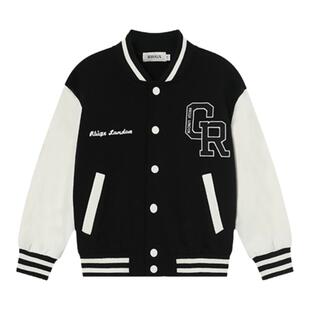 RBIGX瑞比克春秋款时尚运动棒球服外套男女儿童精致绣花夹克