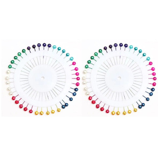 珠光针彩色大头针定位针防锈固定针DIY手工加长粗头白色黑色缝纫