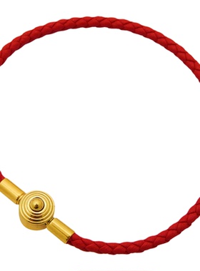 按扣粗3MM红皮手绳钢丝绳手链