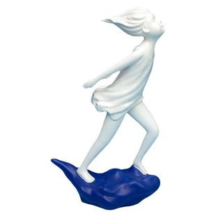 白羊座女孩十二星座人物雕塑蓝白色艺术陶瓷电视柜摆件潮流工艺品
