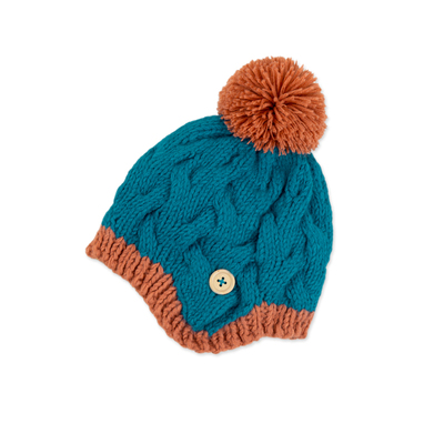 HappyPrince 新生婴儿男女手工针织加绒保暖毛绒帽宝宝帽子秋冬