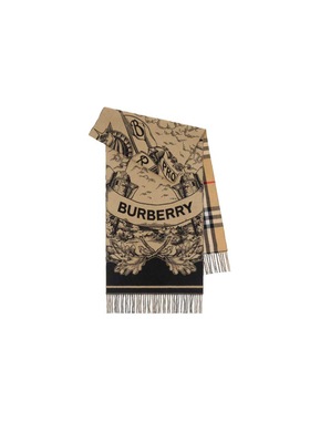 【百亿补贴】Burberry/博柏利女印花保暖羊毛围巾 围脖披肩两用