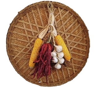 杂粮摆件五谷丰登挂饰大蒜真玉米红干辣椒串挂件端午节墙面装饰品