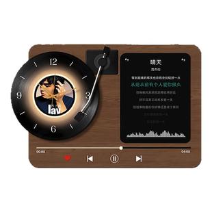 复古风电表箱装饰画新款黑胶唱片带钟表配电箱遮挡挂画开关盒壁画