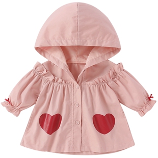 女童春秋外套儿童连帽童装小童防风纯棉开衫春季2026宝宝春装女宝