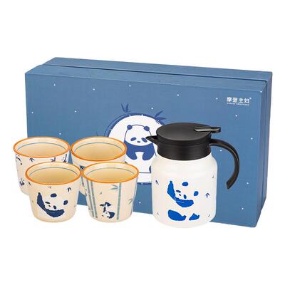 摩登主妇熊猫保温壶家用茶具套装