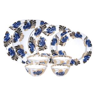 [新年礼物]俄皇LOMONOSOV金色花园餐具碗盘碟套装欧式高档家用