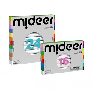【自营】mideer弥鹿直液式双头双色丙烯马克笔软头小学生画画笔