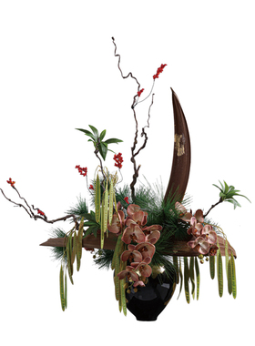 鲲屿 中式原创艺术花【朝秋春日】酒店大堂别墅玄关餐厅家居摆件