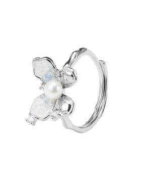 Idokawa蓝晶蝴蝶淡水珍珠戒指