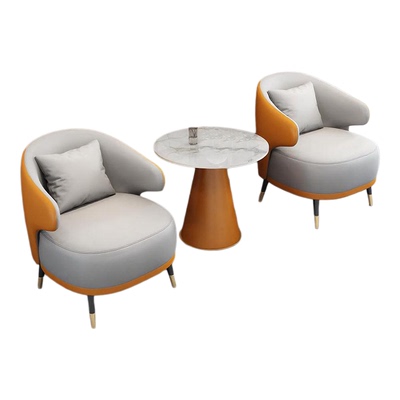 高端会客桌椅组合小沙发茶几组合