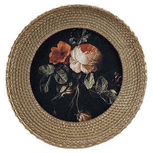 复古人物油画摆件装饰画金色法美式圆形古典相框客厅卧室轻奢画框