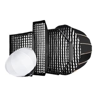 天锐保荣卡口柔光箱折叠便携摄影灯箱长条方形八角格栅控光神器专业补光影棚拍摄直播打光人像静物摄影灯罩