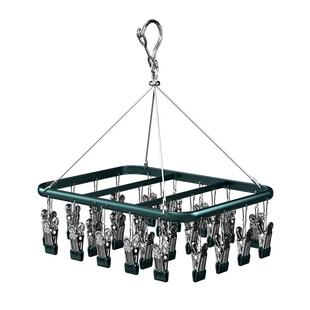 铝合金晾衣架多夹子内衣挂钩神器防风婴儿多功能阳台家用晒袜子架