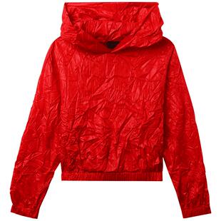 IT We11Done女装短款连帽卫衣新品酷感个性褶皱感连帽衫088WRDXK