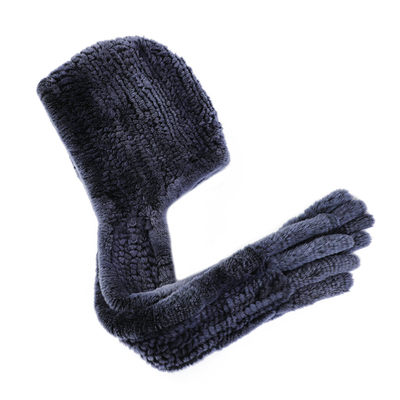 獭兔毛编织围巾中老皮草两用帽子