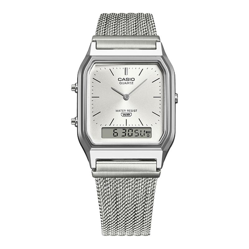 【新品】casio卡西欧手表男女正品复古摩登简约方块手表AQ-230EM