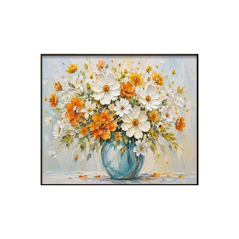 奶油风花卉电表箱遮挡装饰画