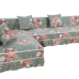 沙发套巾罩全盖全包万能套四季简约现代防滑布艺套垫贵妃全棉定做