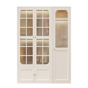 法式中古风衣柜家用卧室钢制简易大容量储物收纳柜小户型组合衣橱