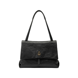 BAMPO半坡瓦檐邮差包 头层牛皮托特包2025秋新款大容量斜挎单肩包