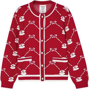 Skechers斯凯奇儿童跃动新春系列女童红色套装甜美针织上衣裙子