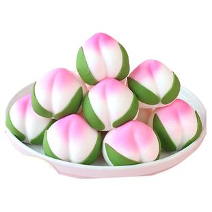 寿桃棉花糖蛋糕装饰摆件老人生日祝寿桃子可食用巧克力烘焙配件