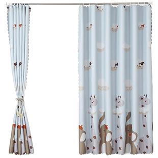 简易小飘窗帘遮光卧室窗户帘短窗帘免打孔防晒遮阳保温出租屋新