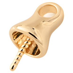 高保铜镀14K真金镶锆石蝴蝶结带针珍珠空托手工diy项坠托羊眼钉