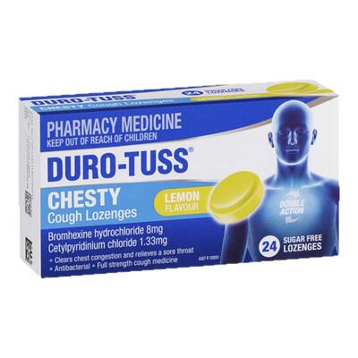 新西兰药房Duro Tuss成人儿童清肺止咳含片24粒 6岁+润喉糖咳嗽药