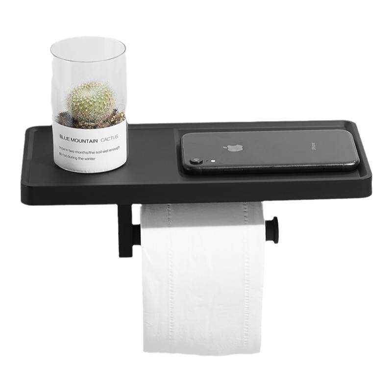 卫生间卷纸架厕所纸巾架黑色手纸盒浴室纸巾盒厕纸盒卫生纸置物架