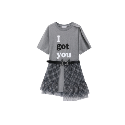 REVAN芮范设计师款灵动感格纹纱裙连衣裙RL31101256