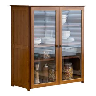 厨房碗柜置物架碗碟收纳盒家用餐具带盖小型碗架实木碗筷储物柜子