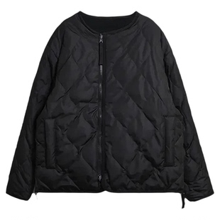 TAION 25秋冬新品 日系军事风复古摇粒绒双面穿羽绒服圆领夹克