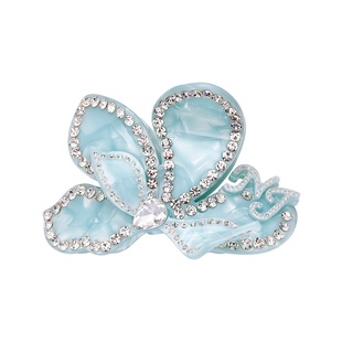 NanaJacqueline新款冰川蓝三角梅花朵抓夹女灵动立体钻饰发夹头饰