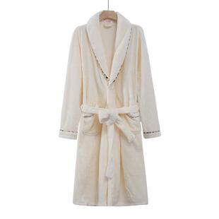 情侣睡衣睡袍男秋冬加绒加厚法兰绒长袍女士浴袍珊瑚绒袍子家居服