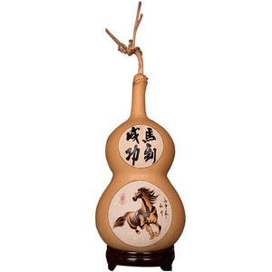 葫仙天然大葫芦摆件非遗手工烙画马鸡家居客厅卧室办公桌工艺礼品