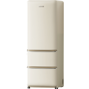 小吉复古三门冰箱家用小户型风冷无霜奶油风三开门电冰箱402LPlus